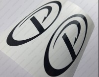 Pursuit Boat Logo Oval Decal Set of 2 x 6"